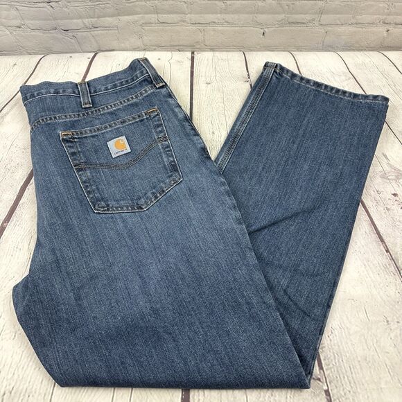 Carhartt Men's Relaxed Fit Regular‎ Jeans Size 38X32 Blue Denim RN# 14806 - Picture 1 of 11